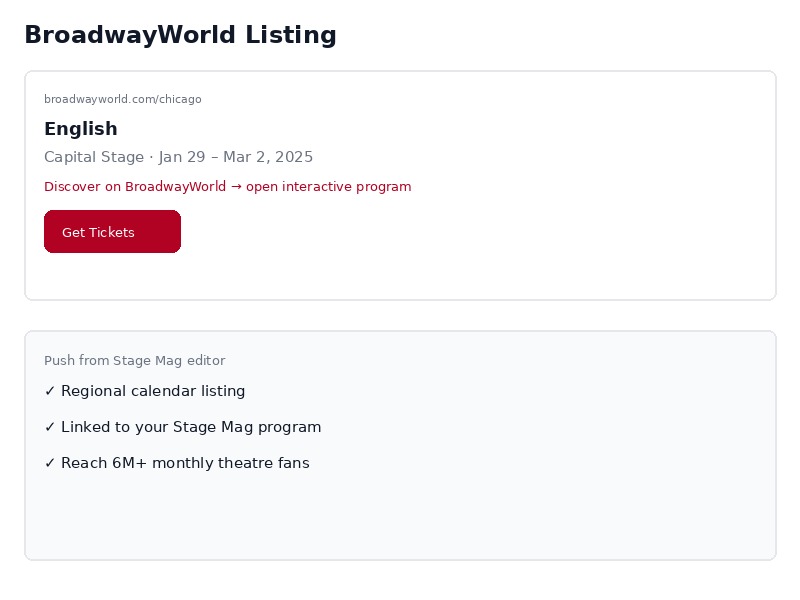 Add a BroadwayWorld Listing