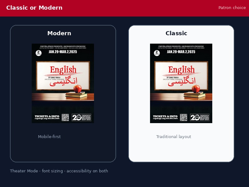 Classic or Modern — Your Choice
